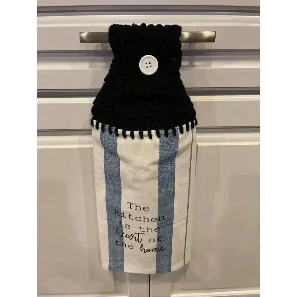 Crochet Top Kitchen Towel- The Kitchen Is The Heart Of The Home 💙